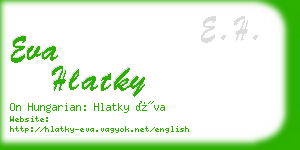 eva hlatky business card